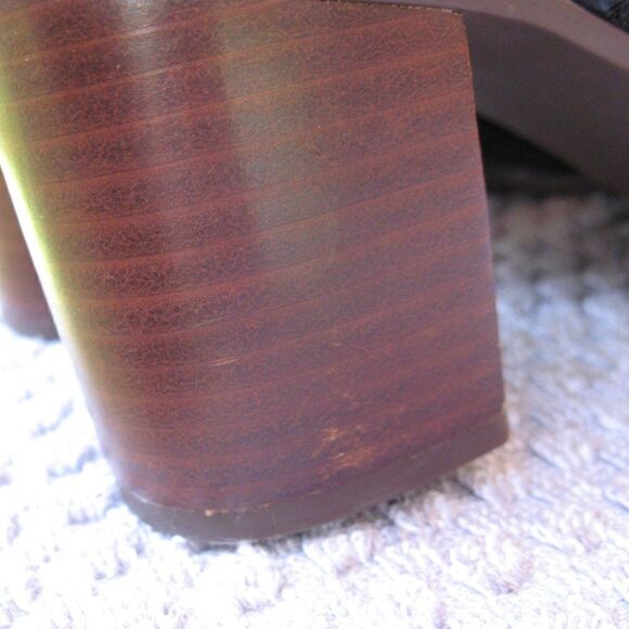 Franco Sarto Black Leather Block Heel Sandals - Picture 7 of 10